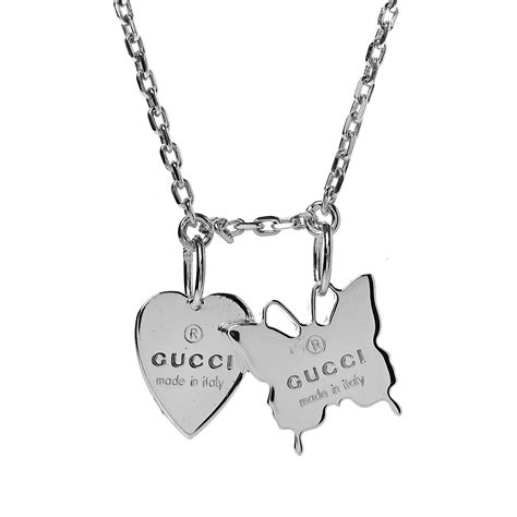 gucci charm necklace silver|authentic Gucci necklace.